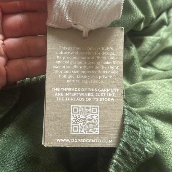 NWT 120% Lino Green Women’s Linen Casual Pants  Sweatpants No Drawstring Italian - Picture 12 of 12